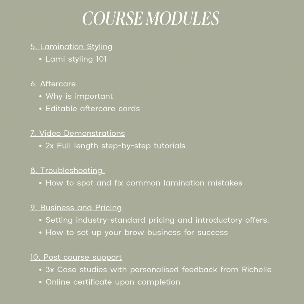 Brow Lamination Course